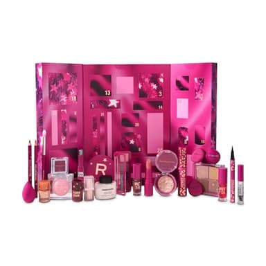 Revolution Makeup Advent Calendar, 24-Piece Beauty Gift Set for Lips, Eyes, & Face, Features Essential Cosmetics & Tools, Vegan & Cruelty-Free