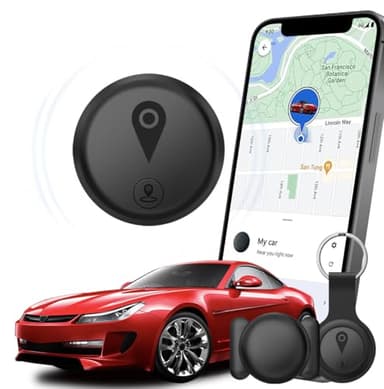 Mini GPS Tracker for Vehicles,Tracking Devices for Cars Hidden Portable GPS Tracker for Cars Splashproof Available for iOS Find My (iOS Only), No Monthly Fee Subscription No SIM Card Required - Black