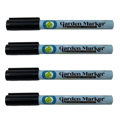 Permanent Black Markers - 4 Pack Garden Marker Pens (No Plant Tags) - 133 Supply
