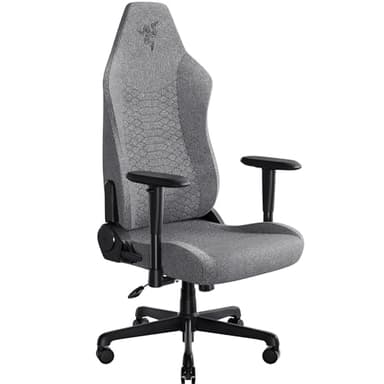 Razer Iskur V2 X Ergonomic Gaming Chair: Built-in Lumbar Support - Widened Seat - High Density Foam Cushions - Adjustable 152 Degree Recline - 2D Armrests - Plush Fabric Finish - Light Gray Edition