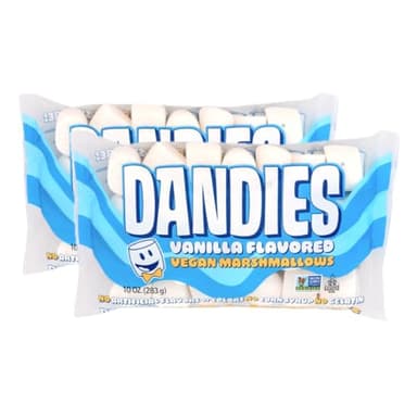 Dandies Original Vegan Marshmallows, No Artificial Flavorings, Food Dyes, Corn Syrup, or Gelatin, Perfect for Roasting, S’mores, or Snacking (2 Pack)