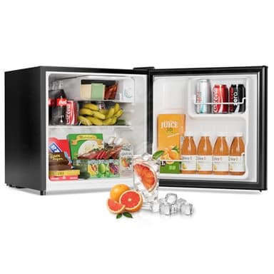 Frostorm 1.6 Cu Ft Mini Fridge with Freezer - 30dB Ultra Quiet Upright Freezer for Bedroom, Dorm & Office | Compact Fridge, Adjustable Thermostat, Reversible Door, ETL Certified