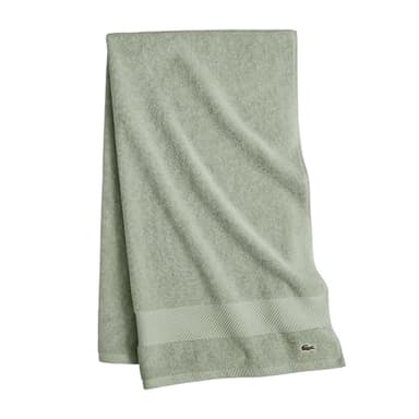 Lacoste Heritage 100% Supima Cotton Bath Towel, Aloe, 30" x 54" – Highly Absorbent & Quick Drying, Premium Super Soft Bath Towel, Bathroom Essential, Gift for All Occasions, Machine Washable