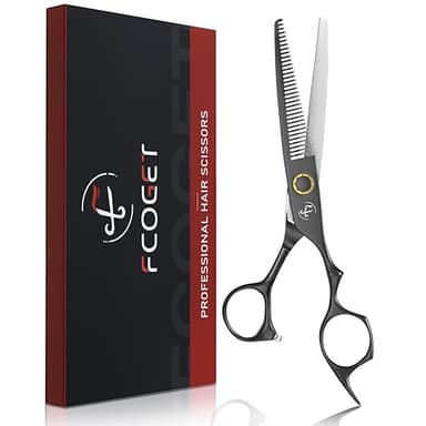 Fcoget Professional Hair Thinning Shears Hair Cutting Texturizing Teeth Scissors - 6.8" Right Hand HIGH-END Extremely Sharp Scissors 440C Stainless Steel for Salon Home Stylists