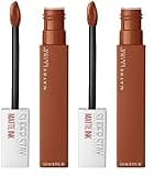 Maybelline New York Super Stay Matte Ink Liquid Lipstick, Long Lasting High Impact Color, Up to 16H Wear, Globetrotter, Brown Beige, 0.17 fl.oz (Pack of 2)