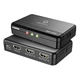 SHERRIVA 4K HDMI Splitter 1 in 2 Out – 4K@60Hz, 1080p@240Hz, HDMI 2.0, Mirror/Duplicate Screens, Auto Downscaling, EDID, 18Gbps, HDCP 2.3, Compatible with Dual Monitors, TV, PS4, Amplifier