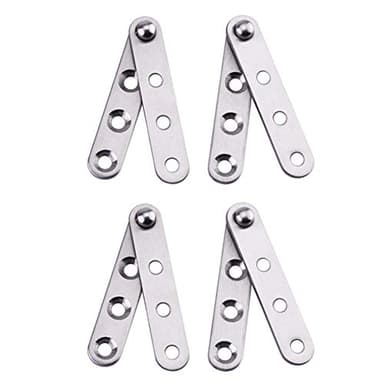 4 Piece Stainless Steel 360 Degree Rotating Concealed Hinges, Door Pivot Hinges Stainless Steel Drawer Window Door Fittings for Door Cabinets Cabinet (Small)