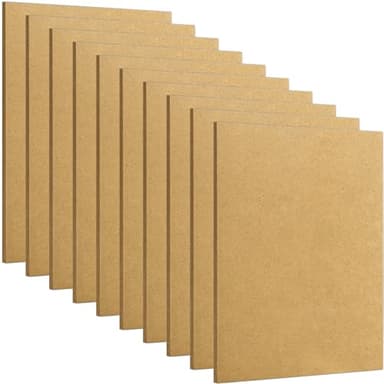 DEAYOU 10 Pack 11" x 14" MDF Wood Boards for Crafts, 1/4" Thick Medium Density Fiberboard, Unfinished Art Chipboard Sheets, Blank Wooden Hardboard Panels for DIY, Engraving, Painting, Carpentry