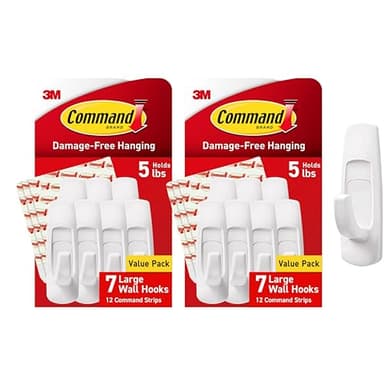 Command Large Utility Hooks, 14-Hooks, 24-Strips, Organize Damage-Free