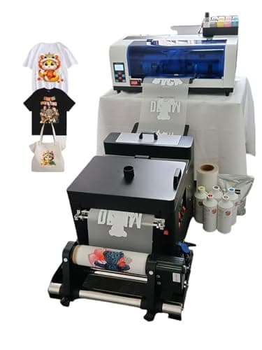 WJTZXY A3+ Plus XP600 DTF Printer with Shaking Dryer Machine,Stable, Colorful,Include 5x500ml Ink & Film and Powder