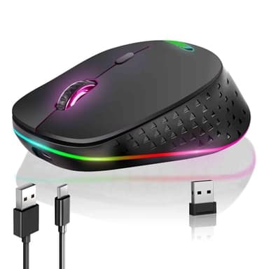 UrbanX Dual-Mode Wireless Mouse - Bluetooth & 2.4GHz Connectivity - Rechargeable, Energy-Efficient Design for Oppo Find N3/A2 Pro/Find N3 Flip/A58 4G/K11, PC, Mac, i-Pad - Black