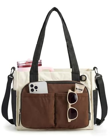 BAGSMART Tote Bag for Women Work, Puffy Travel Tote Handbag Gift for Teacher & Nurse