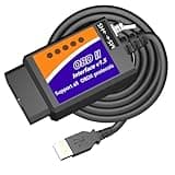 ELM327 OBD2 to USB Cable ELM327 OBD2 Adapter Code Reader Scanner ELM 327 USB Cable Interface OBD to USB OBD 2 II Connector OBDII Scan Automotive Diagnostic Tool for Ford Chevy GM Toyota for Laptop PC