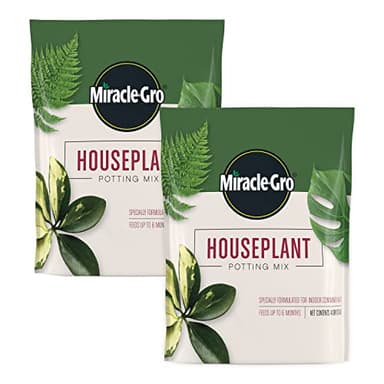 Miracle-Gro Houseplant Potting Mix - Fertilized Soil, Designed to be Less Prone to Gnats, 4 qt. (2-Pack)