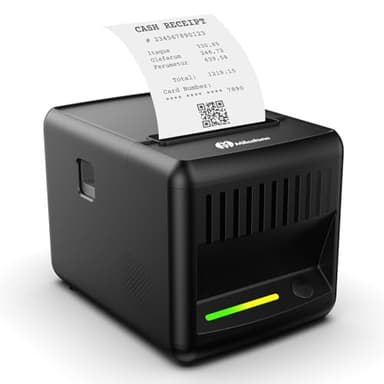 Milestone P80E POS Receipt Printer, 80mm USB Thermal Receipt Printer with Auto Cutter & Audio-Visual Alerts, Restaurant Kitchen Retail Printers with USB Ethernet Cash Drawer Support Windows Mac