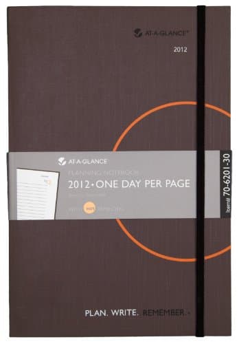 AT-A-GLANCE One-Day-Per-Page Planning Notebook, 6 x 9 Inches, Brown, 2012 (70-6201-30)