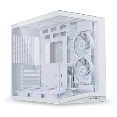LIAN LI O11D MINI V2 Flow | Compact ATX Mid-Tower Airflow Computer Case | Panoramic View | High-Performance Airflow | Includes 5 x 120mm Reverse Blade Fans | Cable Management | White (O11DMIV2FW)