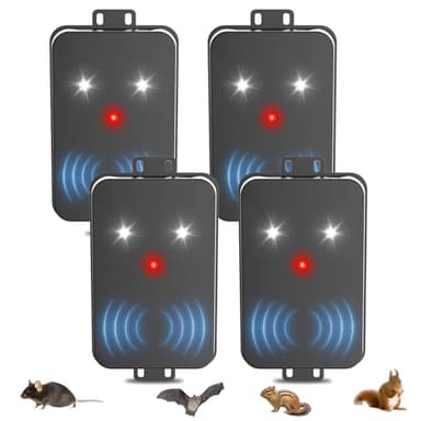 2026 Upgraded Rodent Repellent for Car Engines Mouse Repellent Ultrasonic Pest Control Repeller for Squirrel Rat Battery Operated Repellent Under Hood Keep Rodent Out of Car, Attic, Garage 4 Pack