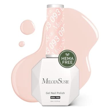 MelodySusie Hema Free Gel Nail Polish, 0.5 Fl Oz Thick Nude Pink Gel Polish, Non Toxic, Long Lasting, Soak Off UV Nail Polish, Manicure Nail Design Salon DIY Nail Art at Home 093