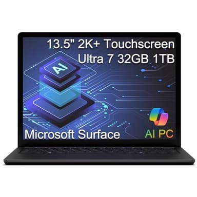 Microsoft Surface Laptop 6 AI PC for Business (13.5" 2K+ Touchscreen, Intel 16-Core Ultra 7 165H (> i7-1355U), 32GB DDR5, 1TB SSD), 18.5-Hr Long Battery Life, Backlit, IR Webcam, Win 11 Pro, Black