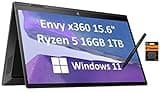 HP Envy X360 15 2-in-1 Touchscreen (Ryzen 5 5625U, 16GB RAM, 1TB SSD, Active Stylus, Laptop Bag) AMD 6-Core(Beat i7-1165G7) 15.6" FHD Convertible Laptop, Backlit, Pen, Alexa, Windows 11 Home - 2022