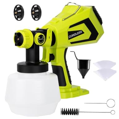 Cordless Paint Sprayer for Ryobi 18V Battery,Paint Sprayer Gun for House Painting, 1200ml Container Power Paint & HVLP SprayersFence, Door, Cabinets, Walls, Chairs etc(Battery NOT Included)