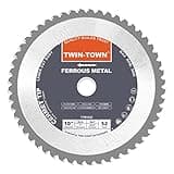 TWIN-TOWN 10-Inch 52 Teeth Dry Cut Steel and Ferrous Metal Cermet Saw Blade with 1-Inch Arbor