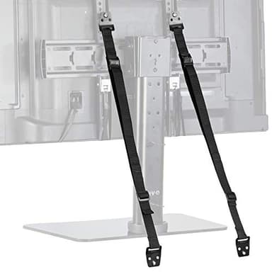 TV Anti-Tip Heavy Duty Dual Cable Kit, Non Tipping Safety Straps for Screens or Furniture Mounting, Adjustable Baby Proofing Anchor, Easy Install Hardware Included, STAND-SK02