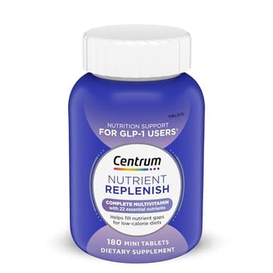Centrum Nutrient Replenish GLP-1 Nutrition Support Multivitamin for Whole Body Health and Appearance - 180 Tablets, 6 Month Supply