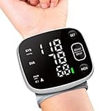Blood Pressure Monitor Rechargeable Blood Pressure Monitors for Home Use Adjustable Automatic Wrist Cuff Voice Broadcast 2 * 120 Reading Memory for 2 Users with Carrying Case
