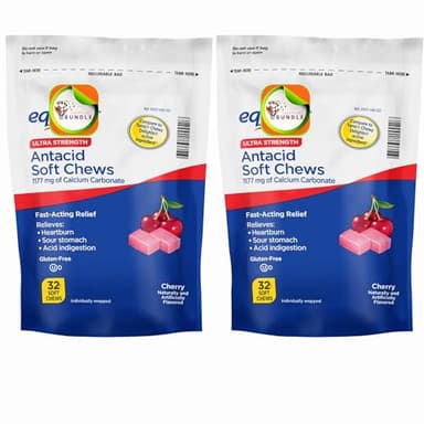 Equate Ultra Strength Antacid Soft Chews, Cherry, Vegan Chewable Gummies, No Gelatine + Create Sticker