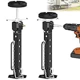 2025 New Upgraded RV Trailer Stabilizer Jacks Adjusted from 13.8"-26.8" Camper Slide Out Support Jacks with Rubber Pad for RV Patio, Aluminum Gear Box (Electric Drill Adjust),Supports Up to 5,000 lbs
