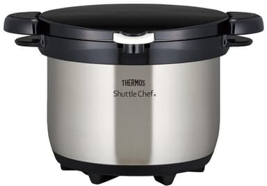 Thermos KBG-3000 CS Vacuum Insulated Cooker, Shuttle Chef, 7.1 gal (3.0 L) (3 to 5 People) Clear Stainless Steel