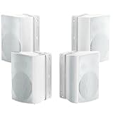 Herdio 800W 6.5 Inch Outdoor Speakers Bluetooth Waterproof Wired with Superior Amplifier, Wall Mounted Sound System, Enhanced Bass & Durable, Mountable Swivel Brackets, for Patio Home (2 Pairs, White)
