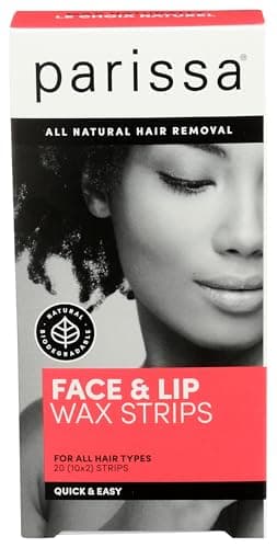 Parissa Natural Face & Lip Wax Strips | Beginner-Friendly & Gentle for Sensitive Skin | Ready-to-Use Strips for Upper Lip, Chin & Face | 20 Strips (10 x 2)