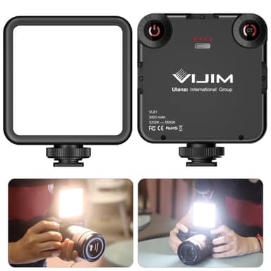 ULANZI VL-81 3000mAh Bi-Color LED Video Light w Softbox - 3200K-5600K+CRI95 Rechargeable Camera Light, 3 Cold Shoe Mount for DSLR/GoPro/Sony/Canon/iPhone, Vlog Filming TikTok Live & Photography