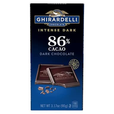 GHIRARDELLI Intense Dark 86% Cacao Chocolate Bar, 3.17 oz – Bold Extra Dark Chocolate with Rich Cocoa Notes