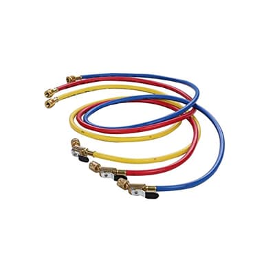 Hilmor 1935924 60" Hose with Ball Valve End, Rated for 800 PSI, Compatible with High-Pressure Refrigerants, HVAC Equipment (Pack of 3)