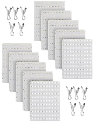 CMYK LED Backlight Board FAZ007 for BambuLab P1/X1/A1/P2S Series 3D Printer,Makerworld 3D Printer Accessories Replacement PCB Lithophane Panel with Connection Cable, DIY 3D Printing Projects(10 Packs)