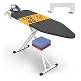 Xabitat Full Size Ironing Board 57" X 13" with Wall Mount Hanger, Full Metal Construction Iron Board, Built in Iron Caddy, Heat & Scorch Resistant Fabric, Cord Holder, Anti-Skid Feet, Heavy Duty