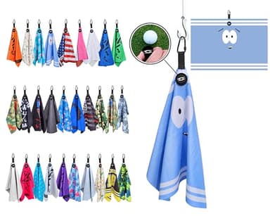 Scale Wear Design Magnetic Microfiber Waffle Disc Golf Towel – Large 16"x24" Clean Golf Club Ball Magnet Clip Hang Bag Cart Strong Premium Strength Ultra Absorbent Gear Blue Men (Towel Guy)