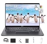 acer Chromebook Spin 714 Touchscreen Laptop, 14" WUXGA (1920 x 1200) 2-in-1 Laptop, Intel 10-Core i5-1335U, 8GB RAM 256GB SSD, Backlit Keyboard, Chrome OS, Gray, with 5ave 6-in-1 Accessory Kit