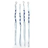 Rooherd Jeans Tzitzits Tassels Prayer Shawl Jewish Traditional Tzitzits Set for Pants/Accessories Blue and White Home Decor Tassels with Hanging Hooks for Hebrew Men or Women (4, Blue)