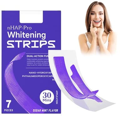 Purple Teeth Whitening Strips, 14 Count, for Sensitive Teeth, Removes Yellow Stains, Color Correction for Brighter Smile