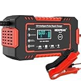 NEXPEAK NC101 Car Battery Charger, Smart Battery Trickle Charger 12V 6A Automotive Battery Maintainer Desulfator with Temp Compensation for Car Truck Motorcycle Lawn Mower Marine Lead Acid Batteries