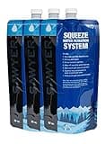 Sawyer Products SP113 Squeezable Pouch for Squeeze and Mini Water Filtration Systems, 32-Ounce, 3-Pack, Black/Blue