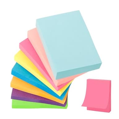 nuozodki Mini Sticky Notes - Self-Stick Note Pads,1.5x2 Inch 100 Sheets/Pad,Colorful 8 Pads Sticky Notes Bulk for Home Notebook,Super Sticking Power,School Supplies and Office Products