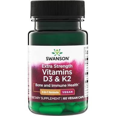 Swanson Extra Strength D3 & K2-5,000 Iu & 100 mcg 60 Veg Caps