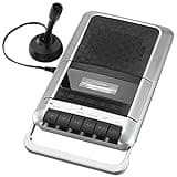 PROSCAN Cassette Player & Recorder with Microphone, Headphone Jack, Aux in, Black