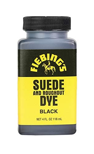Fiebing's Black Suede Dye (4 oz) - Recolor, Brighten & Restore Suede & Roughout Leather Shoes, Furniture, Purse - Includes Wool Dauber for Easy Application - Flexible When Dry, Won't Crack or Peel